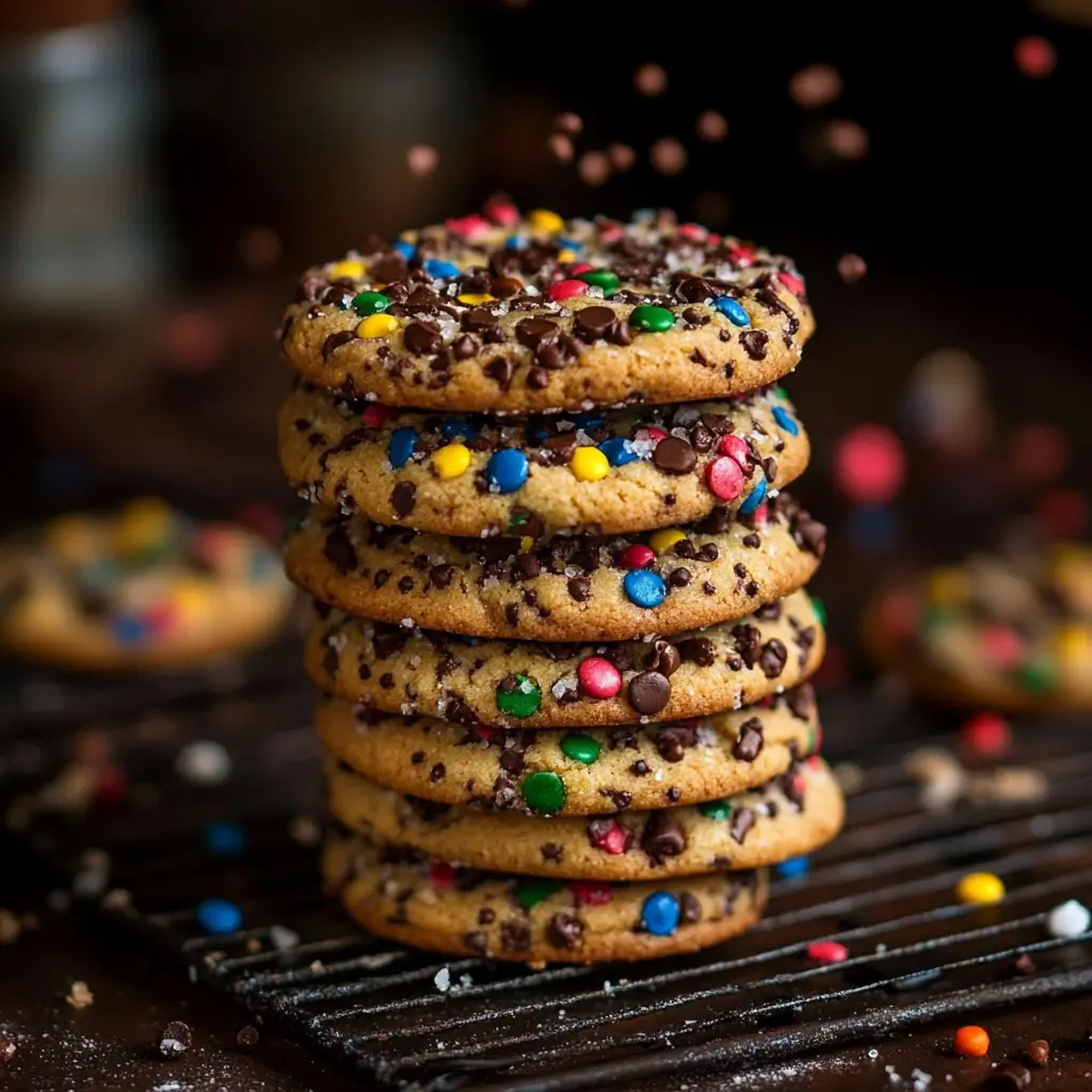 An assortment of both drop and rolled cookies on a wooden surface.