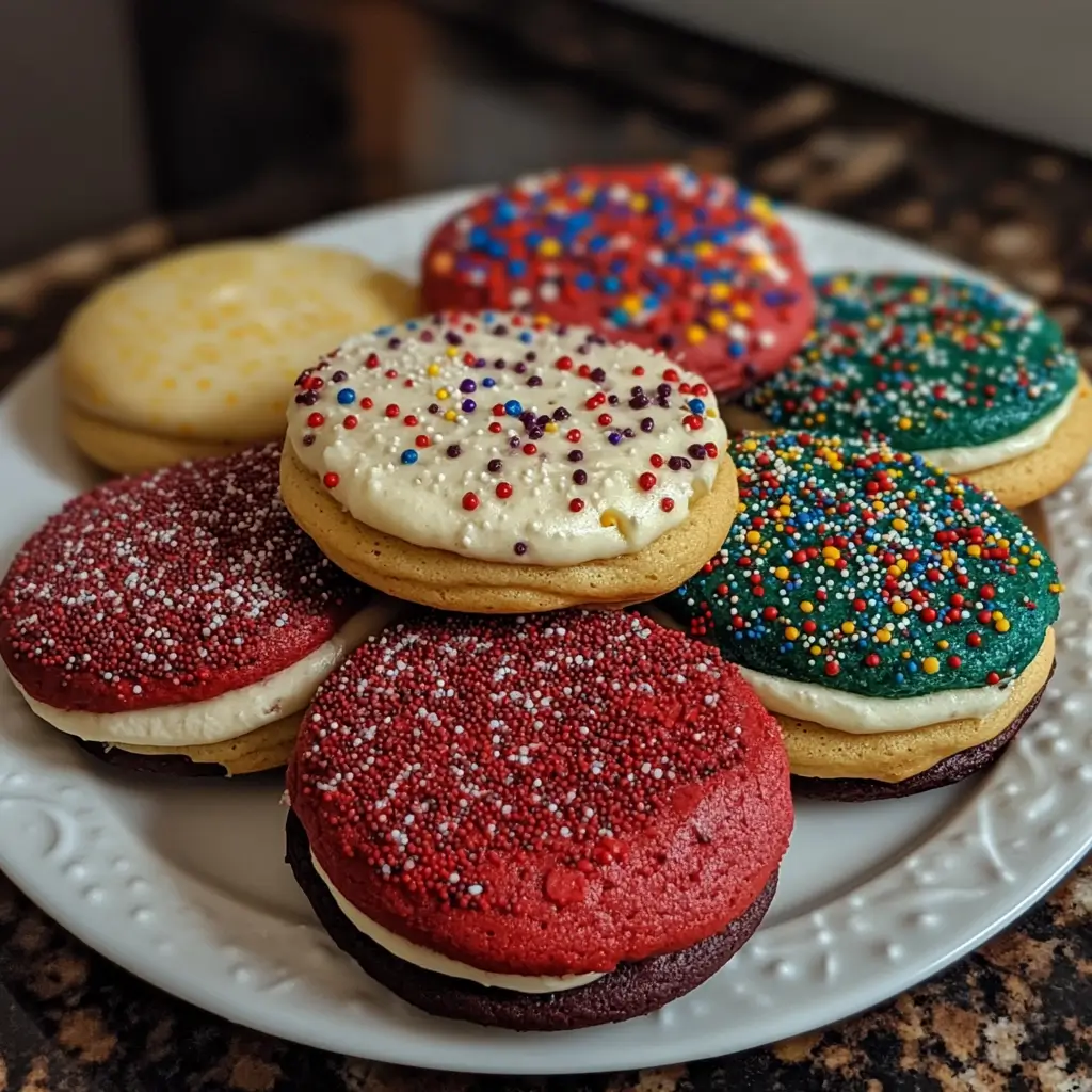 Freshly baked rolled cookies with intricate designs on a cooling rack.