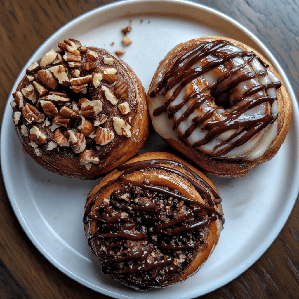 Different variations of sourdough cinnamon rolls