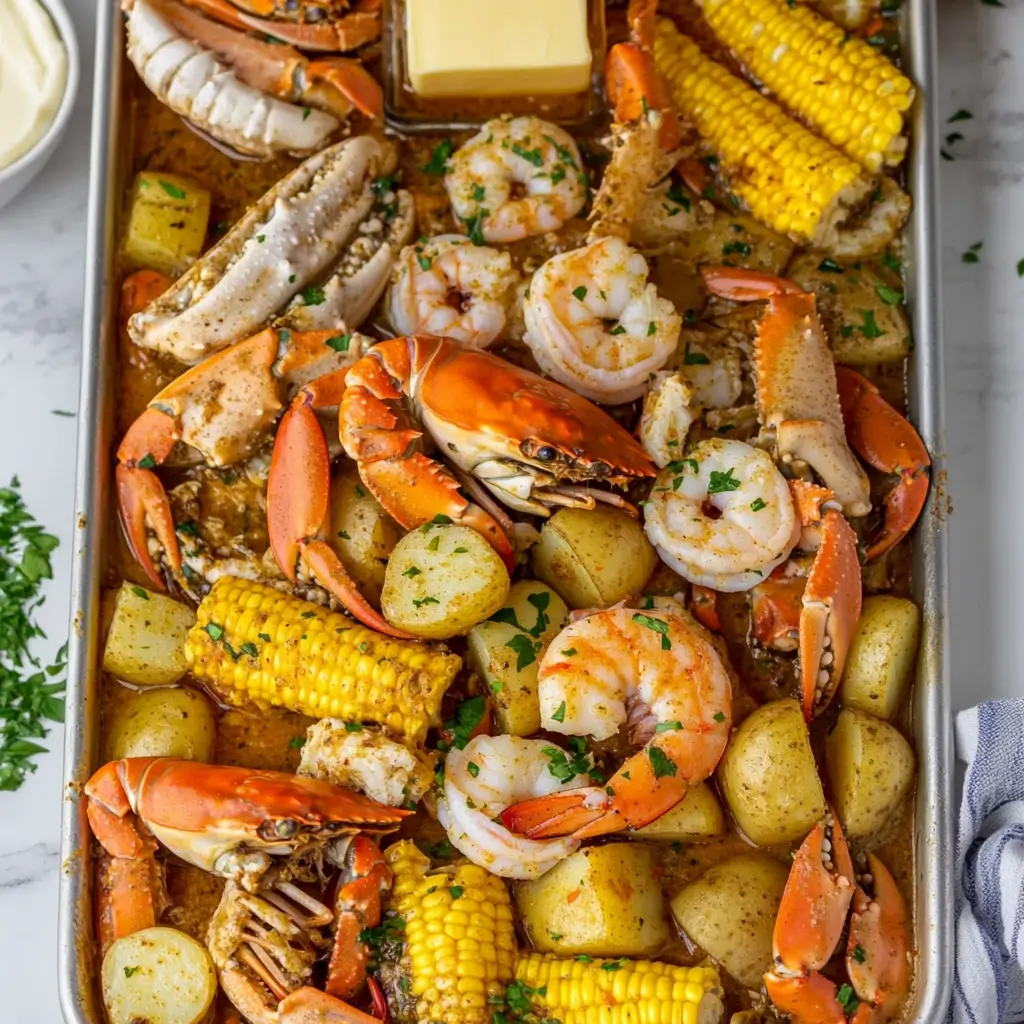 Seafood boil with crab boil liquid