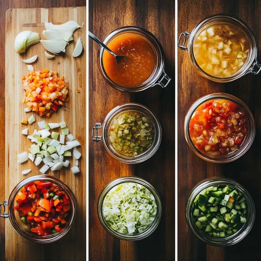 Step-by-step guide to making homemade chow chow pickle relish with fresh vegetables and a flavorful pickling process.