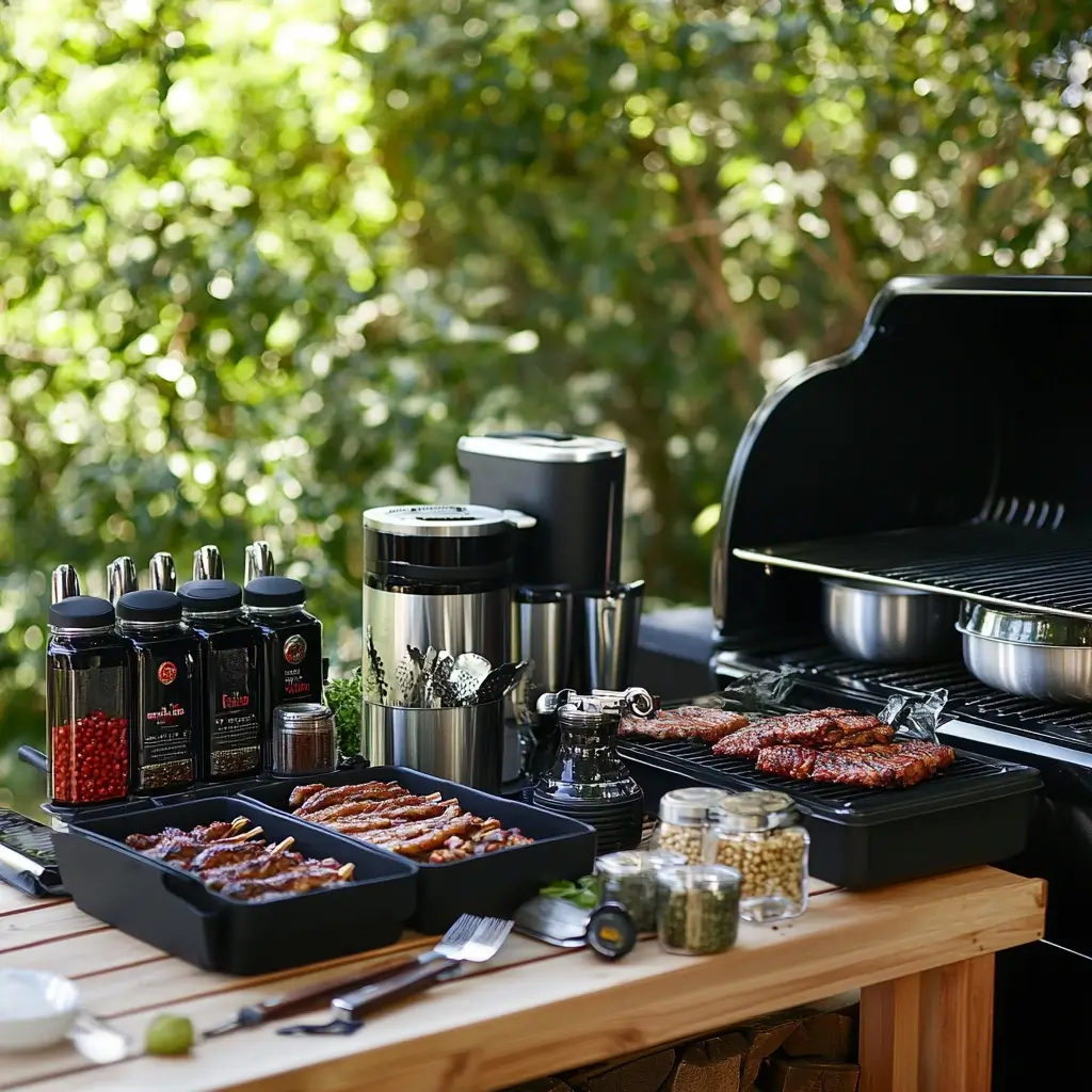 Essential smoking equipment for quick sessions: pellet smokers, electric smokers, gas smokers, instant-read thermometers, smoking chips, and heat-resistant gloves.