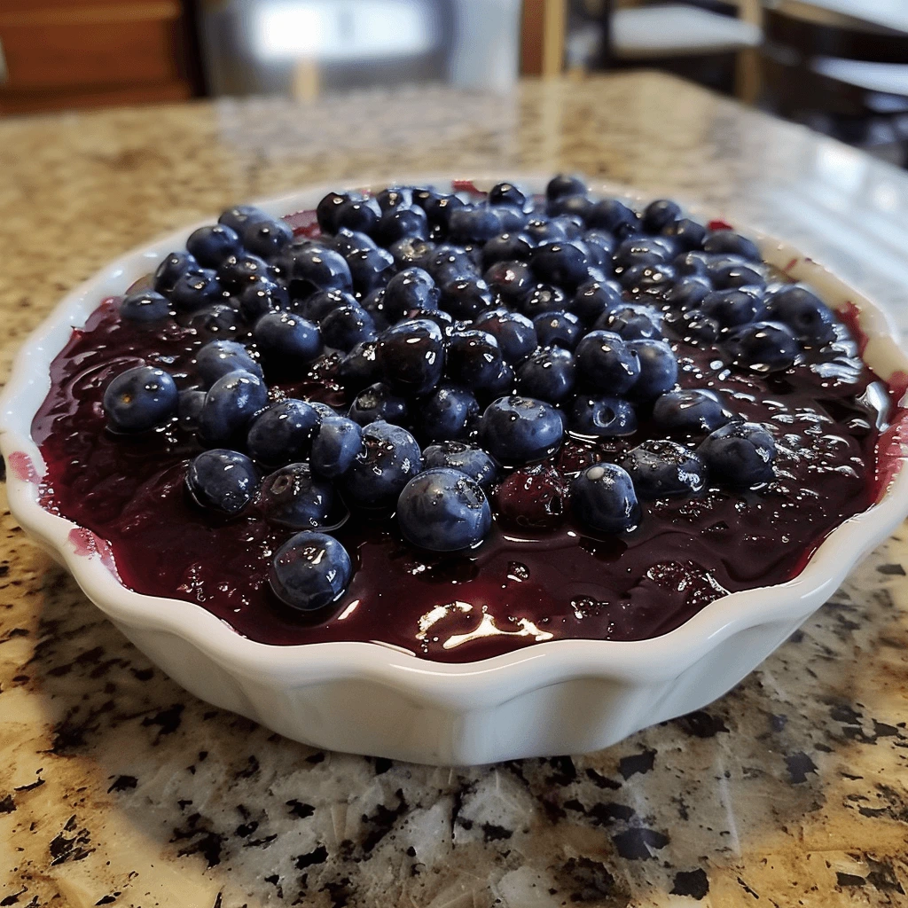 Homemade Blueberry Compote recipe in a Ceramic Dish