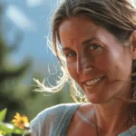 Portrait of a realistic woman with soft lighting, natural makeup, and direct gaze