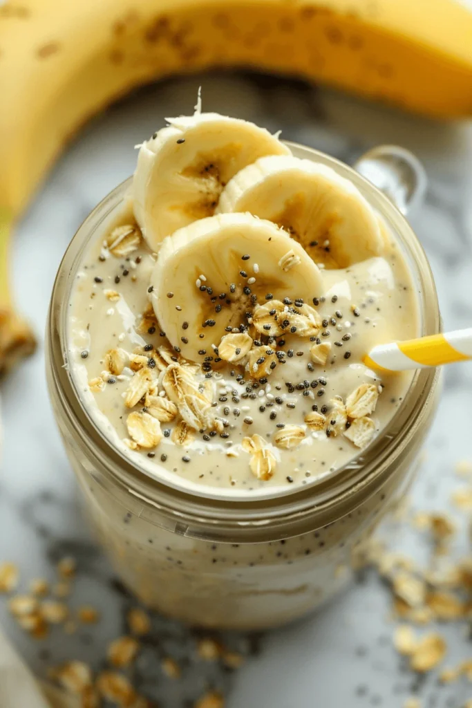 Coconut Smoothie: The Best Simple Recipes and Genius Combinations 2 Coconut milk banana smoothie with oats