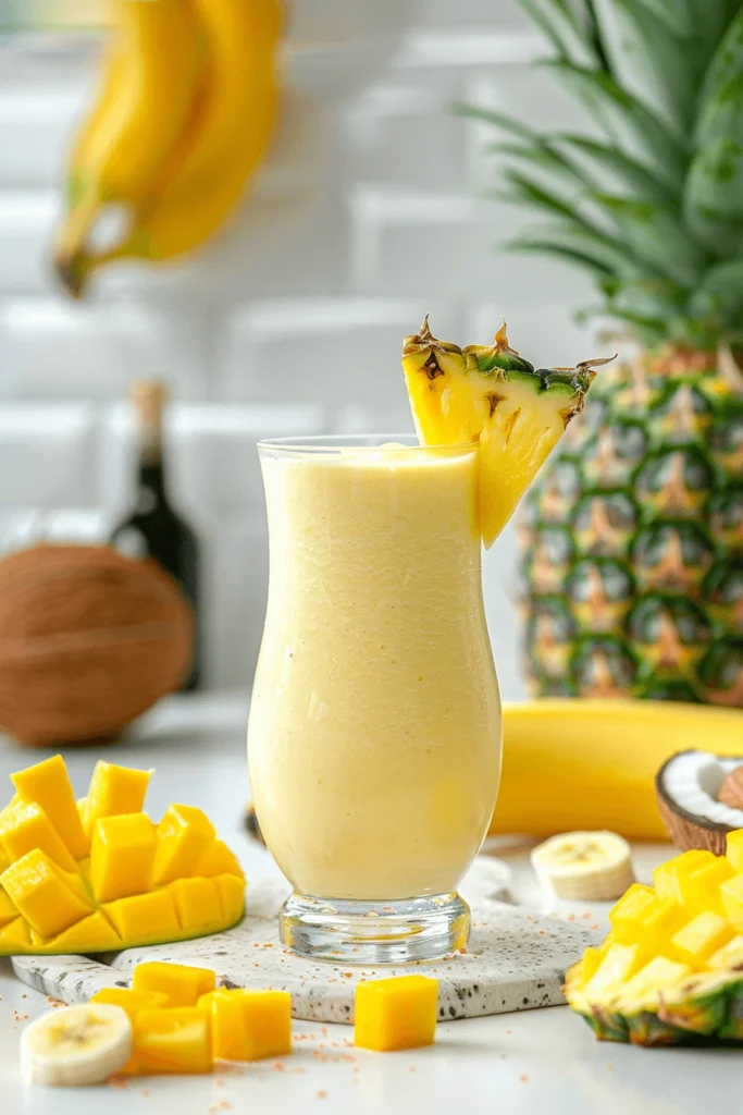 Coconut Smoothie: The Best Simple Recipes and Genius Combinations 1 Coconut water smoothie with tropical fruits