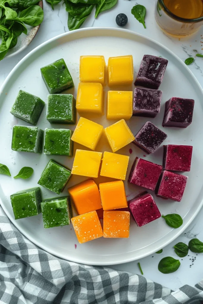 Smoothie Cubes: Your New Best Friend in the Kitchen 8 Creative smoothie cube flavors on plate