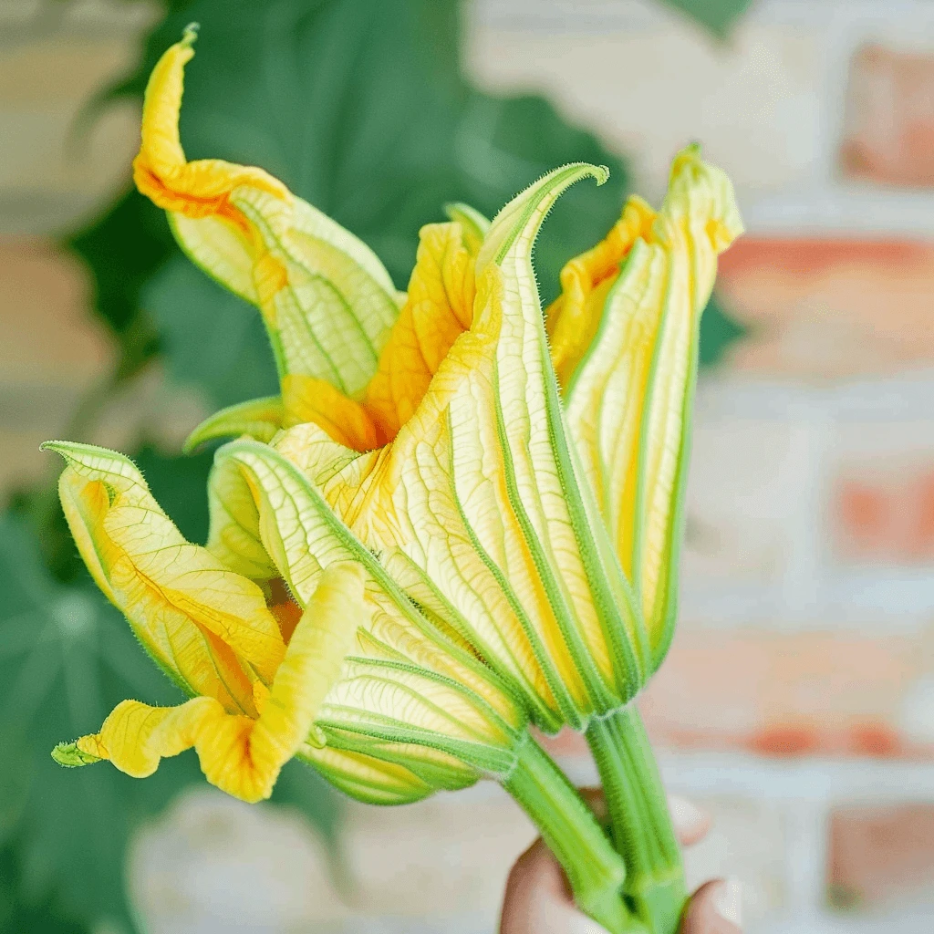 Fresh flower of zucchini in garden