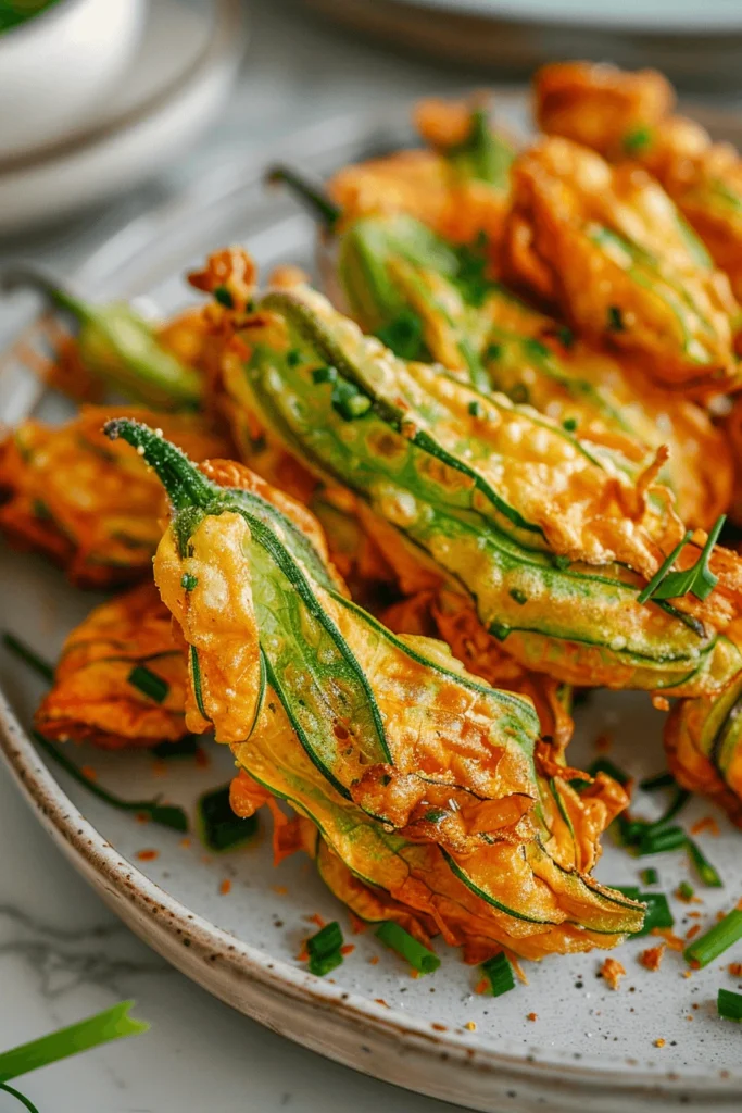 Flower of Zucchini: Recipes, Benefits, and Cooking Tips You’ll Love 6 Fried zucchini flowers recipe on plate