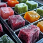 Smoothie Cubes: Your New Best Friend in the Kitchen 5 Smoothie cubes recipe in ice tray with fruits