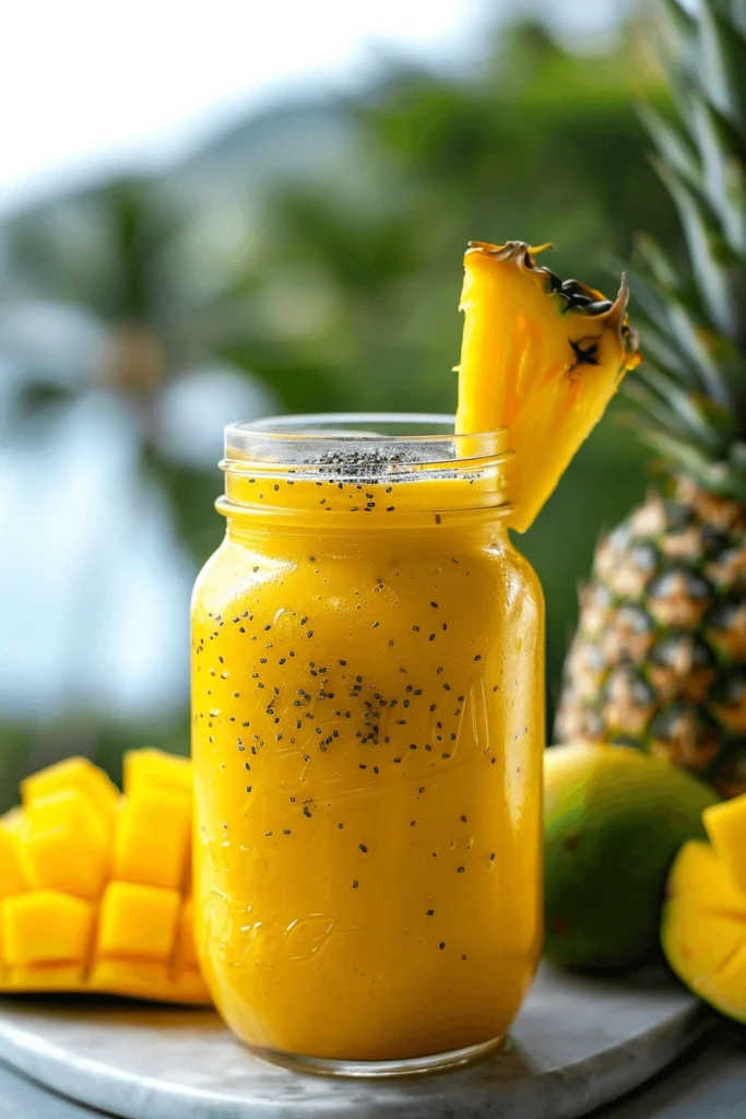 Chia Seeds in Fruit Smoothies: Benefits, Recipes, and Easy Guide 8 tropical chia seeds in fruit smoothies with pineapple and mango