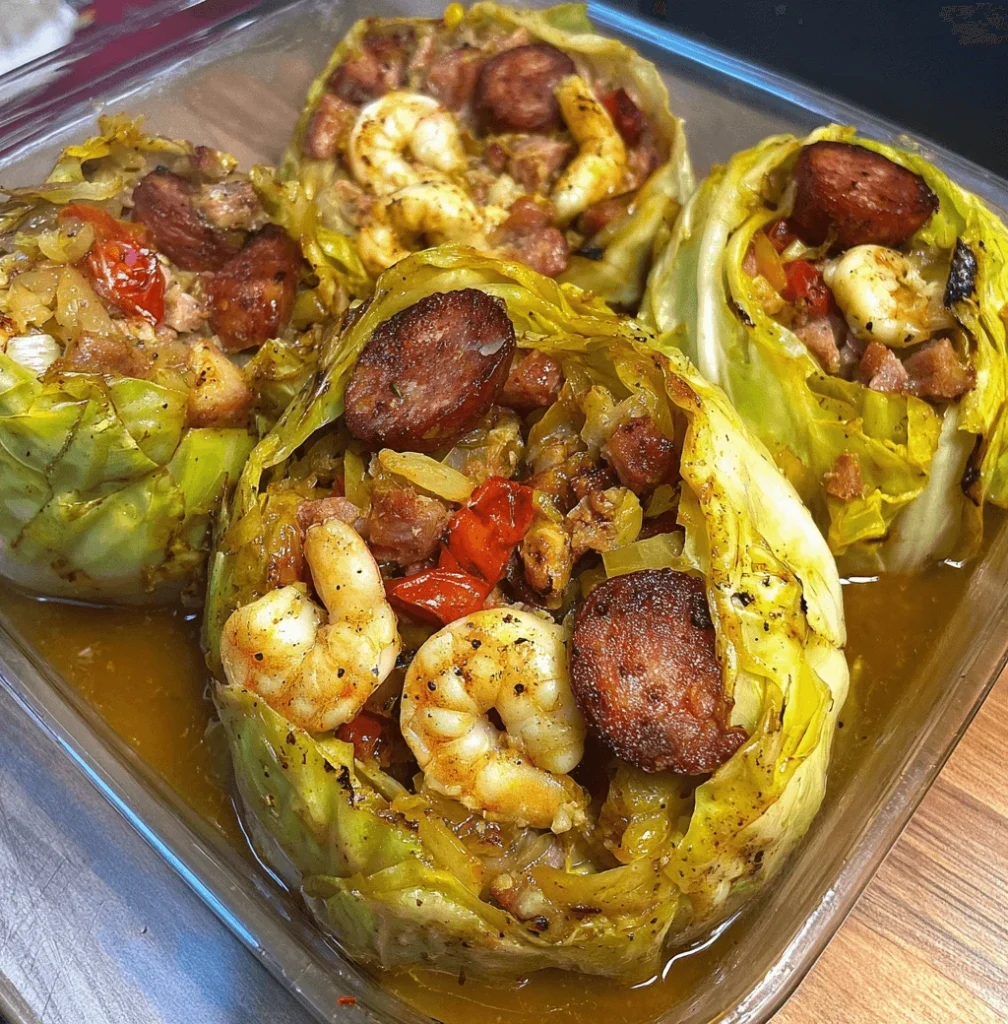 Cabbage Seafood Boil with Shrimp and Sausage