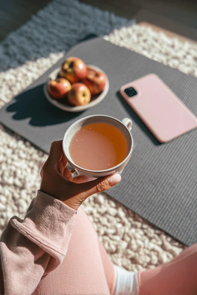lifestyle with pink salt apple cider vinegar weight loss drink
