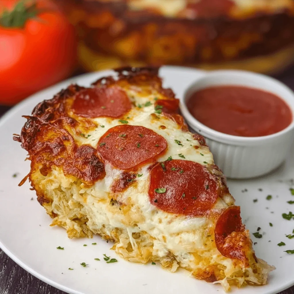 Pizza Cottage Cheese Bake – Easy & Healthy Dinner Recipe for Families 1 A cheesy, golden Pizza Cottage Cheese Bake fresh out of the oven, topped with bell peppers and fresh basil.
