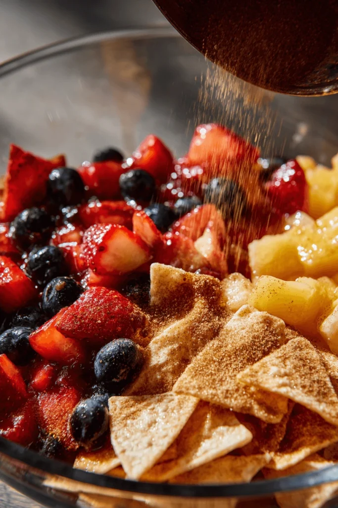 Preparing Dessert Chips and Fruit Salsa step by step
