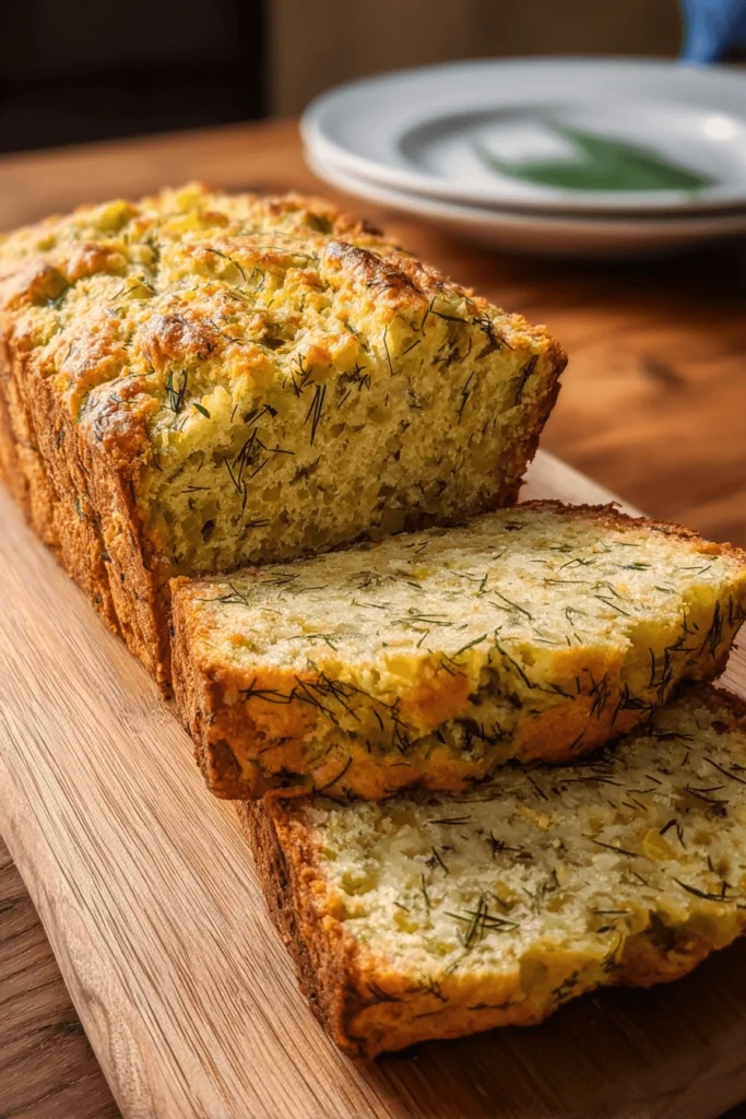 Dill Pickle Bread Recipe: A Tangy Homemade Loaf You’ll Love 8 Sliced dill pickle bread on plate