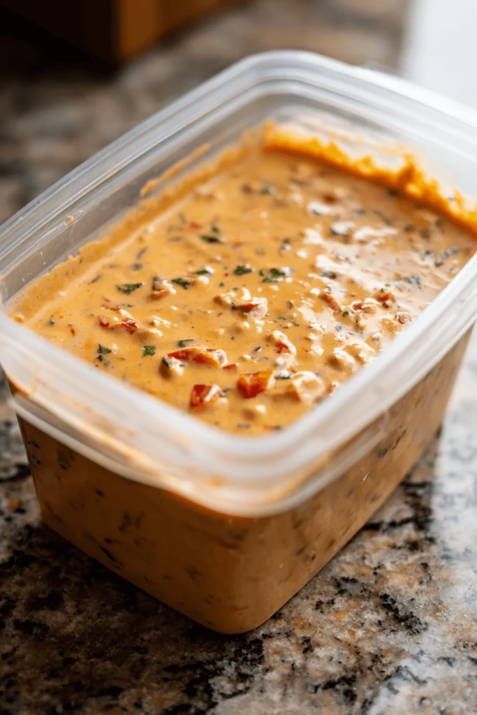 Storing leftover smoked queso dip