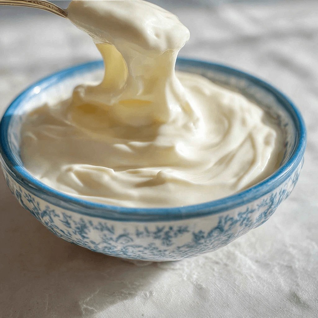 Stretchy Yogurt with Elastic Texture in a Bowl