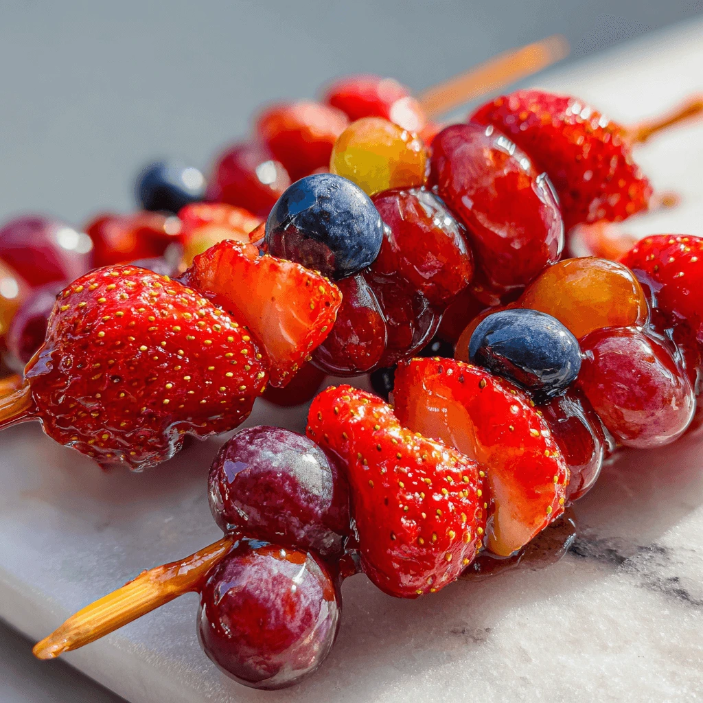 Tanghulu candied fruit skewers