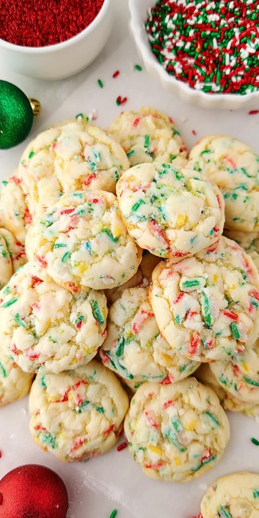 Christmas gooey butter cookies on a holiday dessert platter
