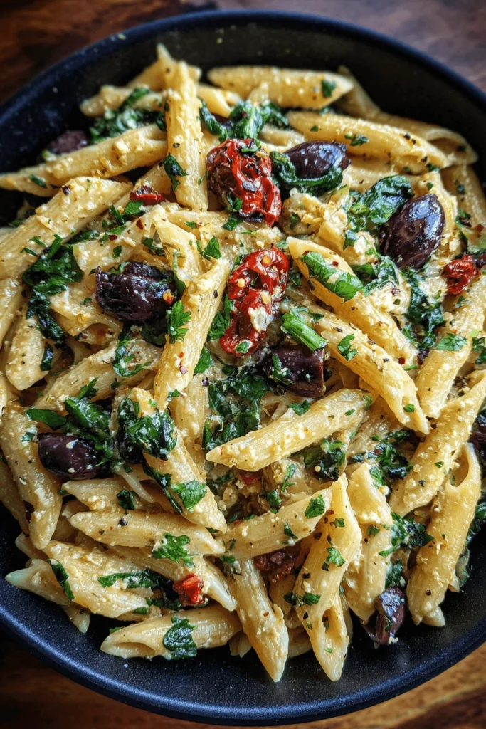 Mediterranean feta pasta remix