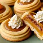 Pumpkin Pie Thanksgiving Cookies – Easy Fall Shortbread Dessert 4 Pumpkin Pie Thanksgiving Cookies with shortbread base and creamy pumpkin filling