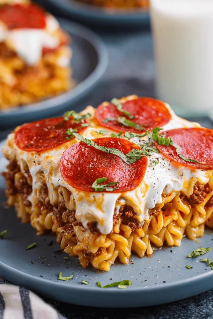 Variations of spicy ramen lasagna