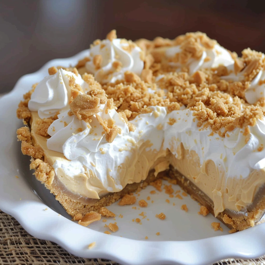 Whole Amish peanut butter cream pie with whipped topping