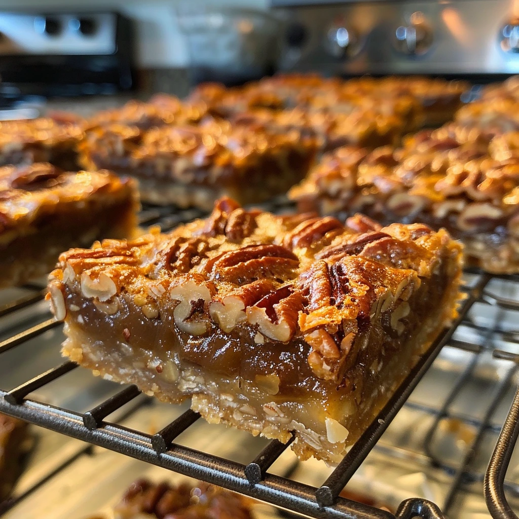 Gooey pecan pie bars with buttery crust and golden toasted pecans