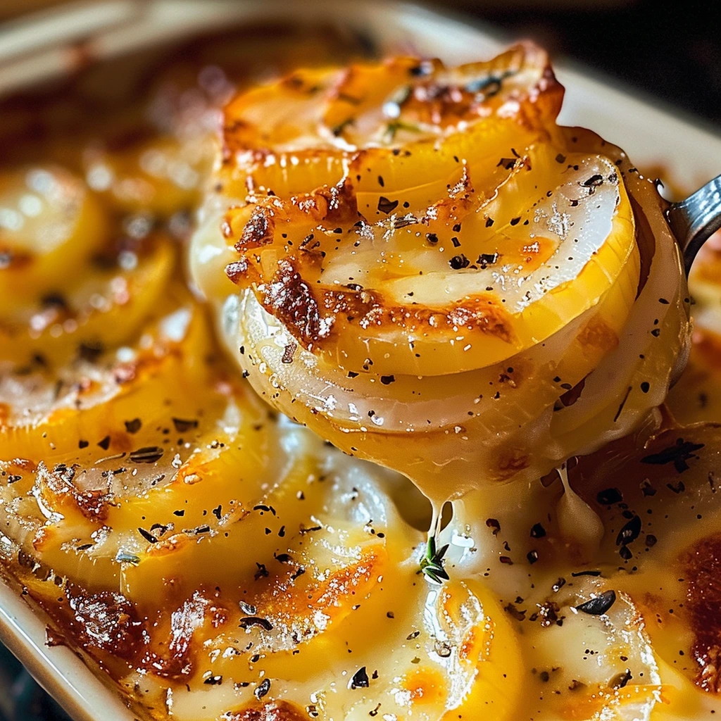 Baked Cheesy Tennessee Onions with a golden, crispy top.