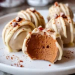 Gingerbread truffles dipped in white chocolate with festive sprinkles