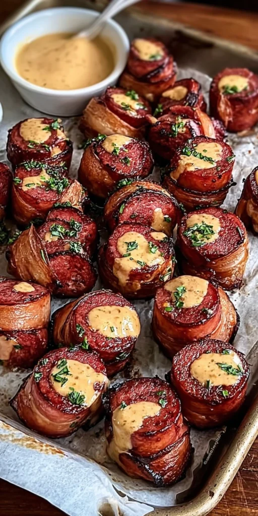 Savory Mustard Hasselback Kielbasa Bites – Perfect Game Day Snack 3 Close-up of Savory Mustard Hasselback Kielbasa Bites with mustard glaze.