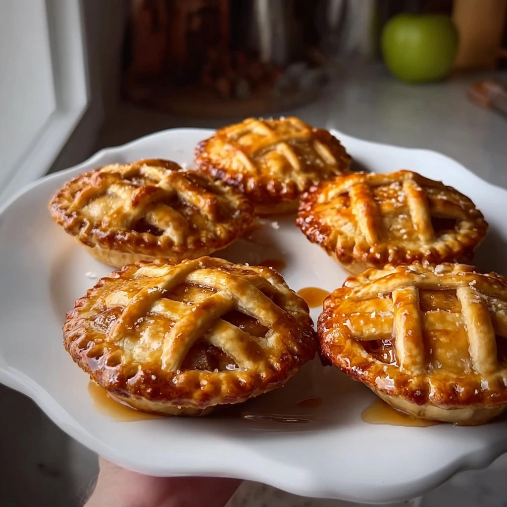 Cozy mini apple pies fresh out of the oven in a muffin tin