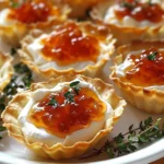 Quick Pepper Jelly Cream Cheese Dip with crackers and vegetables