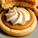 Thanksgiving Pumpkin Pie Cookies with Buttery Fall Shortbread 4 Thanksgiving Pumpkin Pie Cookies with Buttery Fall Shortbread on a cookie tray