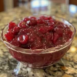 Best ever cranberry sauce in a bowl with orange zest and cinnamon