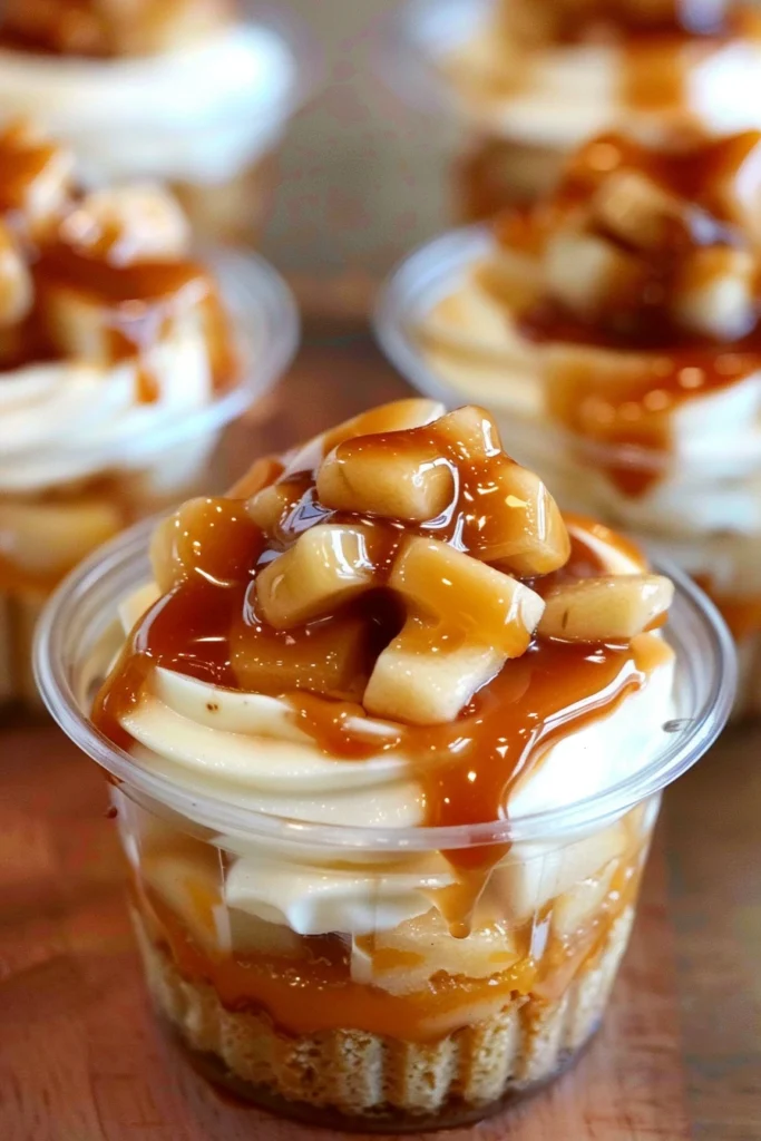 Caramel Apple Dessert Cups: Irresistible Fall-Inspired Treats 5 Step-by-step layering of caramel apple dessert cups