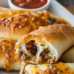 Cheesy taco sticks on wooden plate