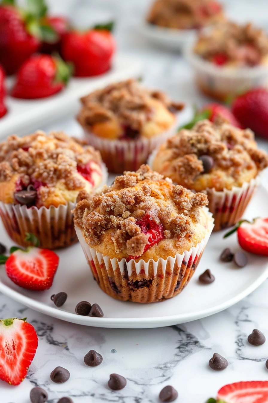 Decadent Chocolate Crumb Cake Muffins with crumb topping and melted chocolate drizzle.