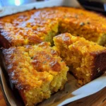 Creole Cornbread golden slice with vegetables