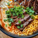 Spicy Korean Ramen with Grilled Beef & Creamy Sauce: A Flavorful, Hearty Dinner Idea 8 Spicy Korean Ramen with Grilled Beef & Creamy Sauce