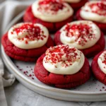 Red velvet cookies with cream cheese frosting