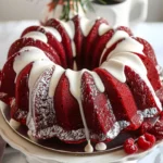 Red Velvet Cream Cheese Bundt Cake close-up