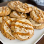 Salted caramel cheesecake cookie on plate