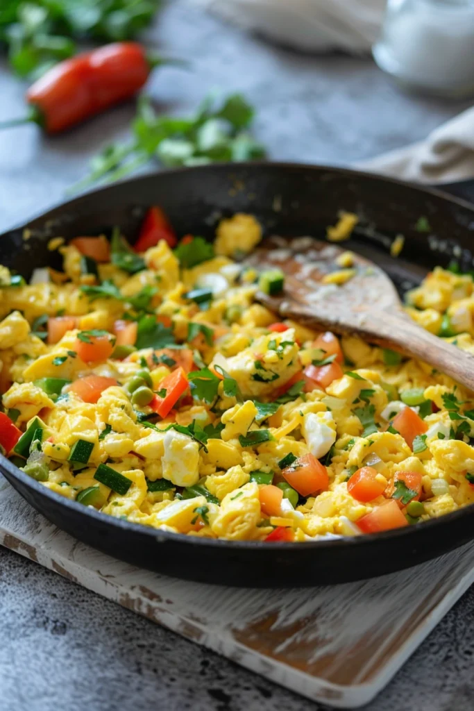 Breakfast Quesadillas: The Ultimate Guide to Easy, Flavorful Morning Meals 6 Scrambled eggs with sautéed vegetables for breakfast quesadilla