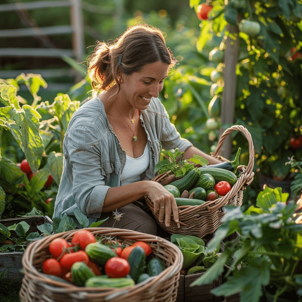 Harvesting Fresh Vegetables at Home