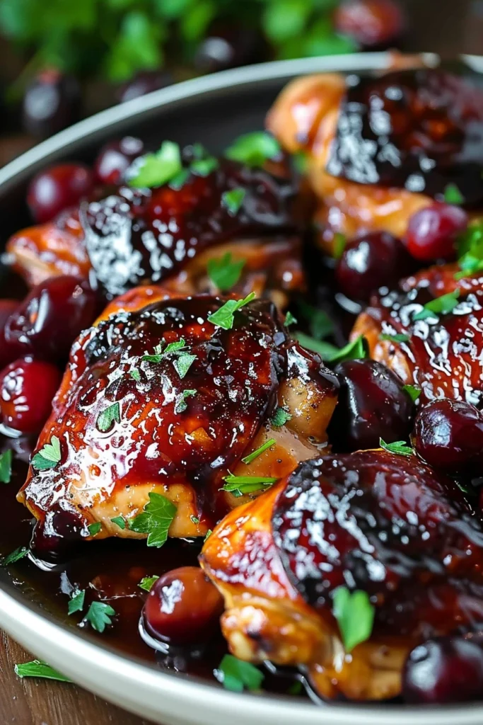 Sticky Cherry Chicken Thighs recipe