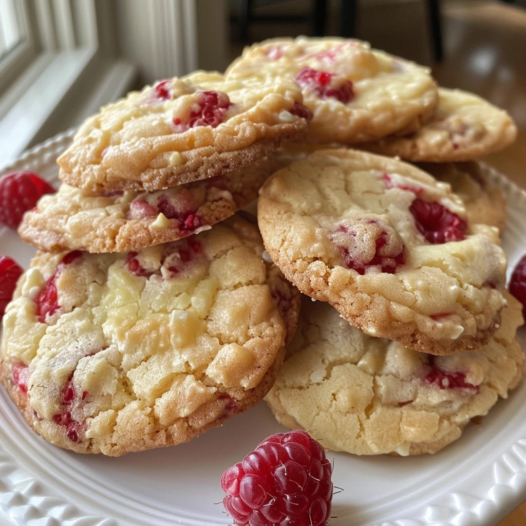 Freshly baked Lemon Raspberry Cookies