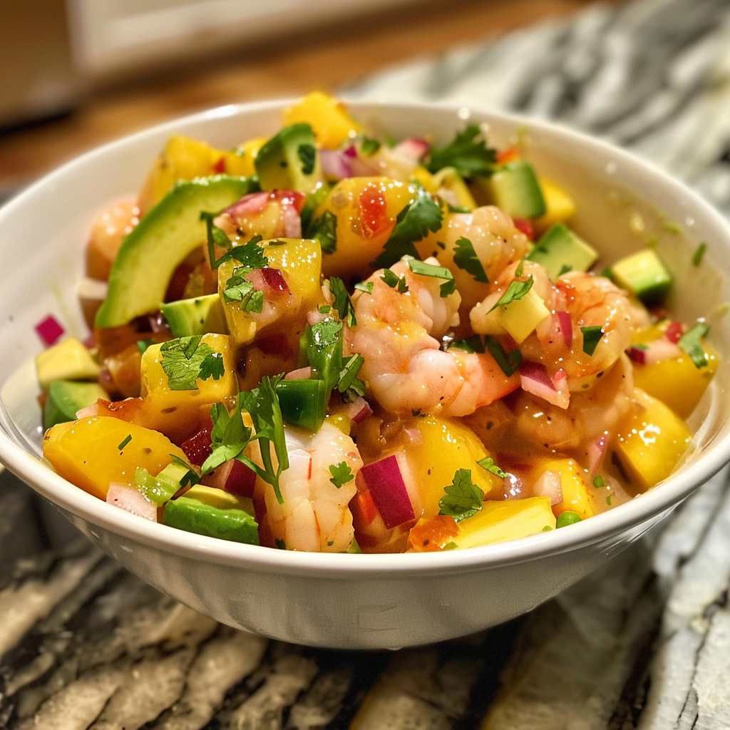 Mango Shrimp Ceviche with Avocado and Lime