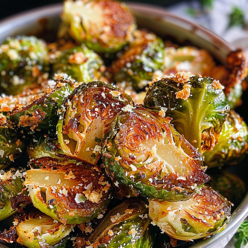 Parmesan Roasted Brussels Sprouts Recipe with Crispy Golden Edges